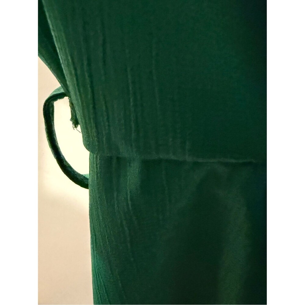 Emerald Green Wrap-Front Peplum Blouse - Picture 7 of 7